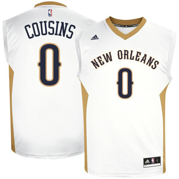 Maillot New Orleans Pelicans Homme DeMarcus Cousins 0 adidas Home Réplique Blanc